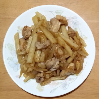 鶏肉と玉ねぎ＆新じゃがの和風な炒めもの★